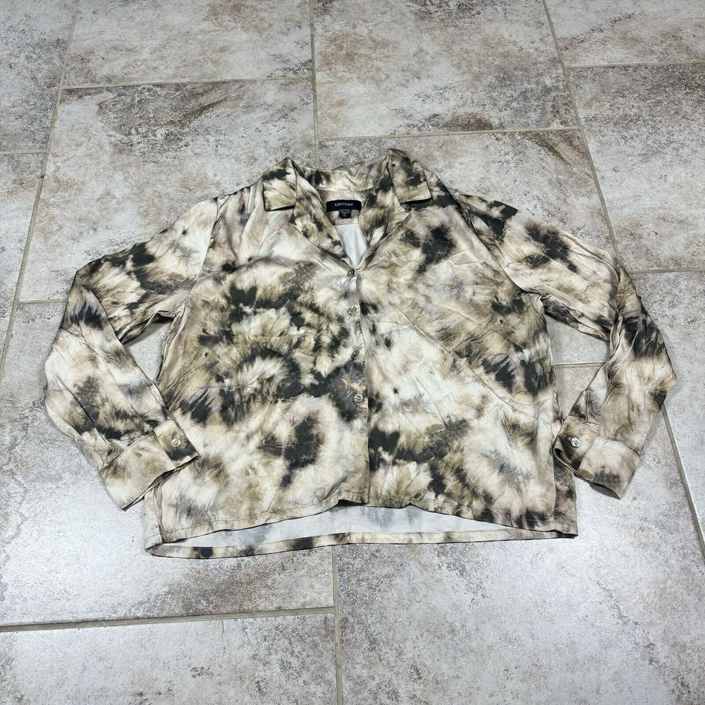 Karen Kane Shirt Womens XL Abstract Print Long Sleeve Button Up Top